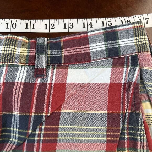Vtg Y2K Abercrombie & Fitch Shorts Men's 32 Red Blue Plaid Longer Length A&F - Picture 5 of 8